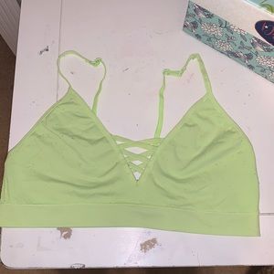 Cute neon green sports bra